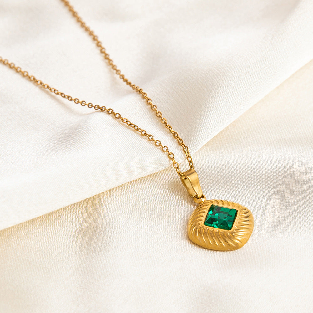 Wholesale Vintage Diamond Heart Shape Freshwater Pearl Stainless Steel Choker Necklaces ACC-NE-YuHui012