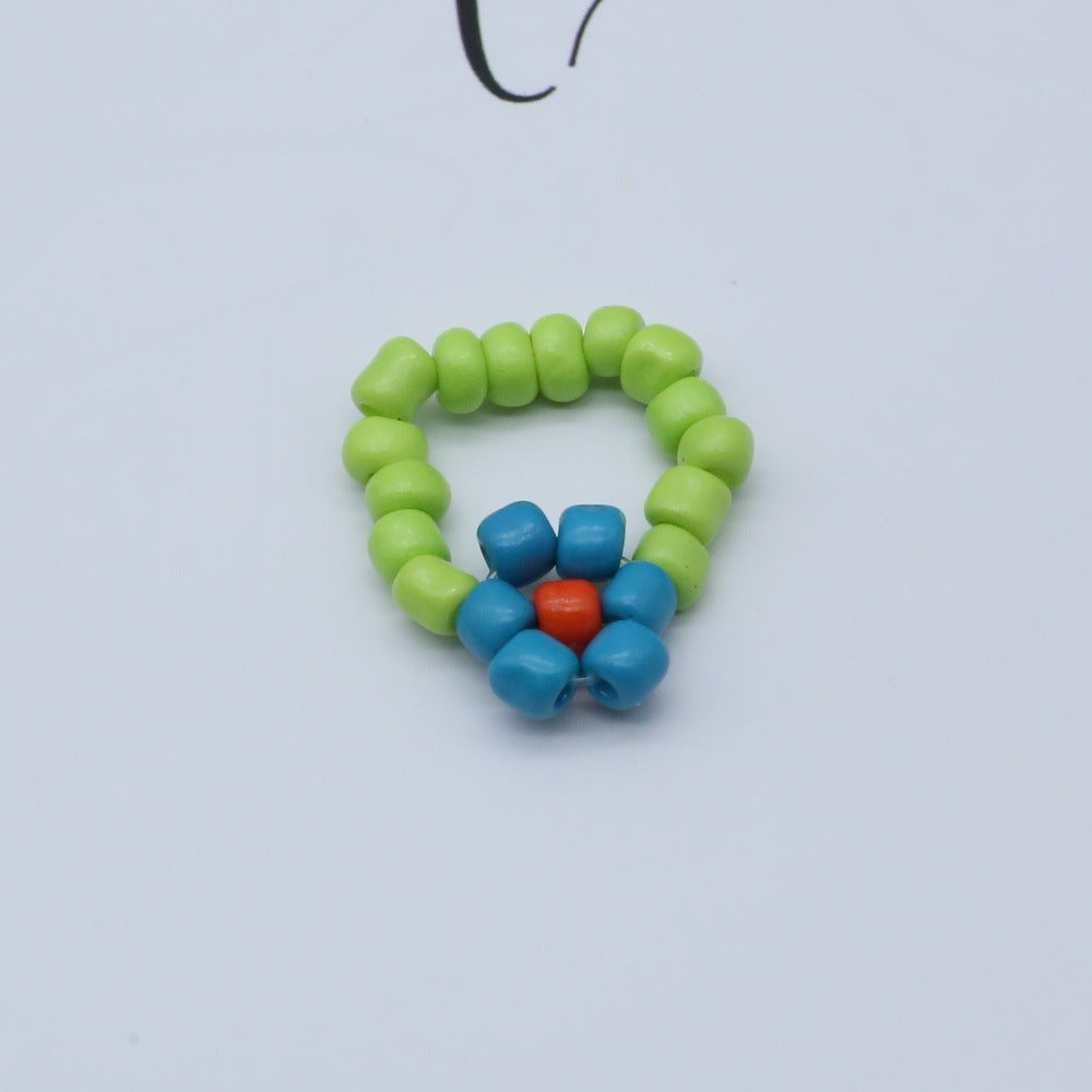 Wholesale Elegant Style handmade rice beads flower rings