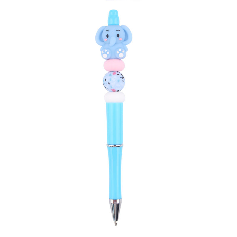 Wholesale beaded pen DIY creative handmade cartoon 3D animal silicone gum beaded pen