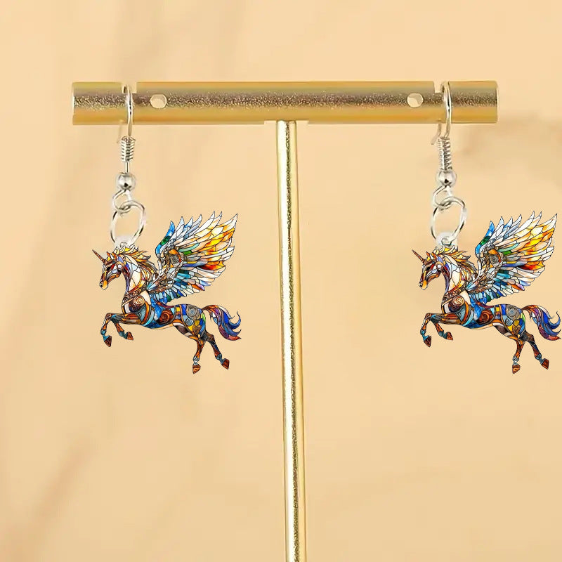 Wholesale Pentium Horse 2D Flat Acrylic Earrings