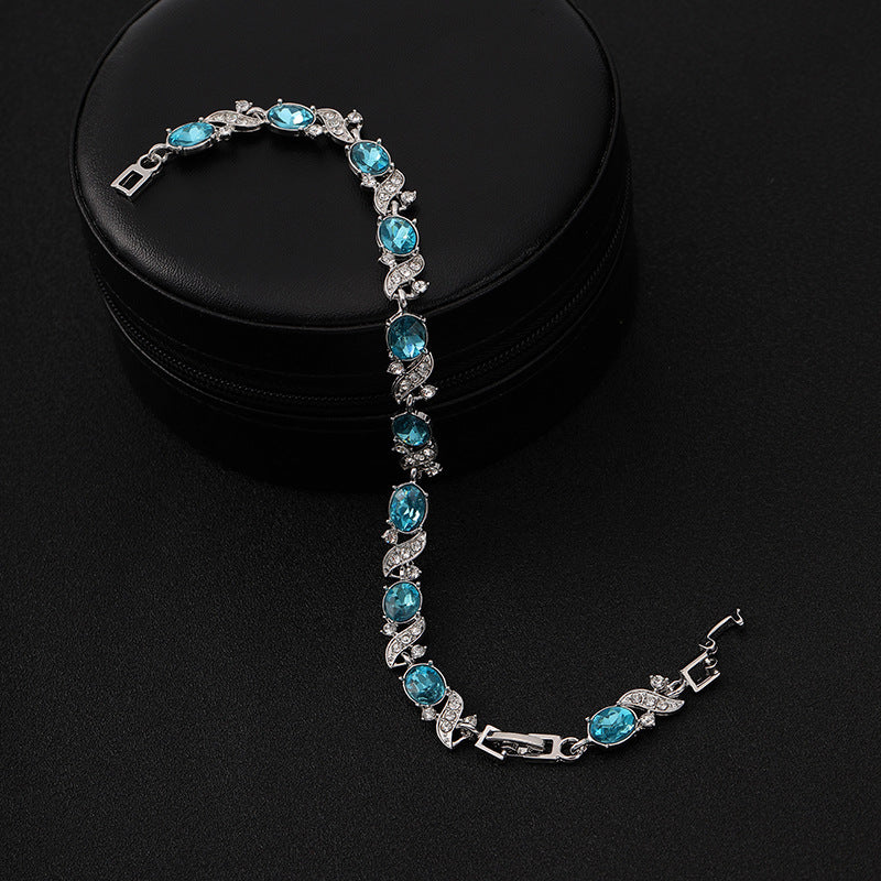 Wholesale Cross-shaped Colorful Zircon Seven Color Bracelet ACC-BT-YunJ010