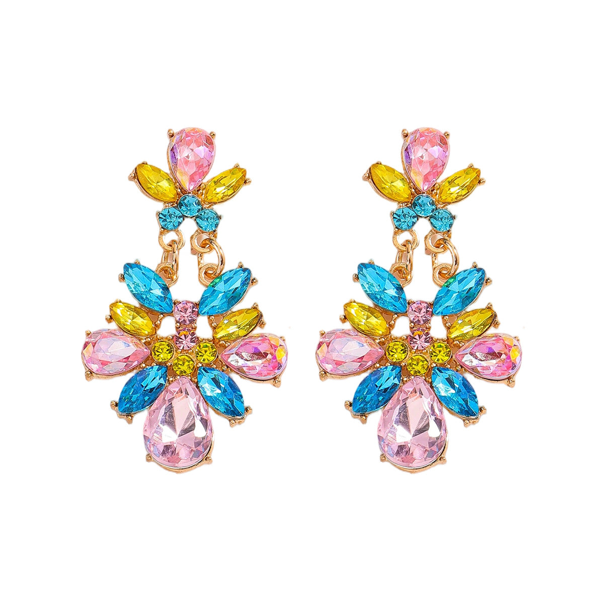 Wholesale Live-jointed tassel rabbit egg diamond earrings