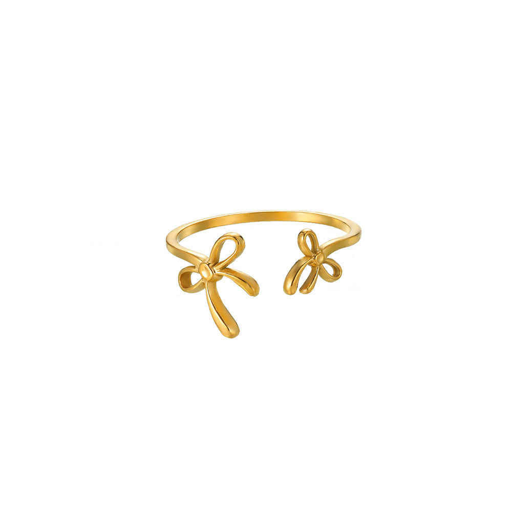 Wholesale Stainless steel vintage flower ring