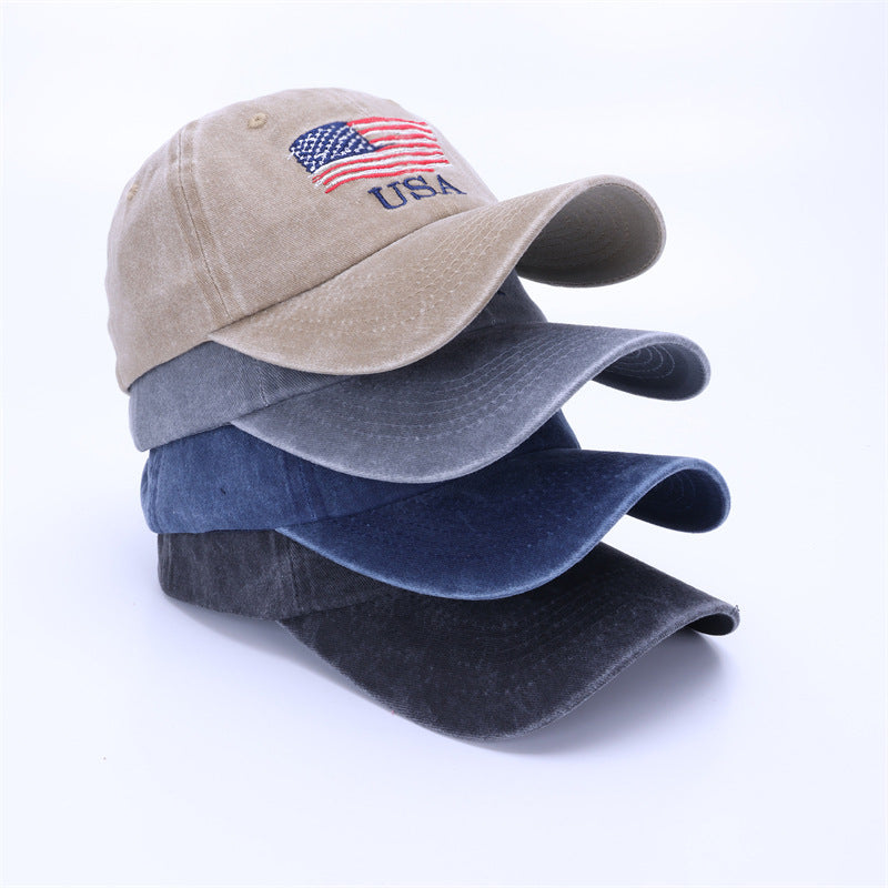 Wholesale  American Flag Embroidered Cap Vintage Independence Day Embroidered Baseball Cap