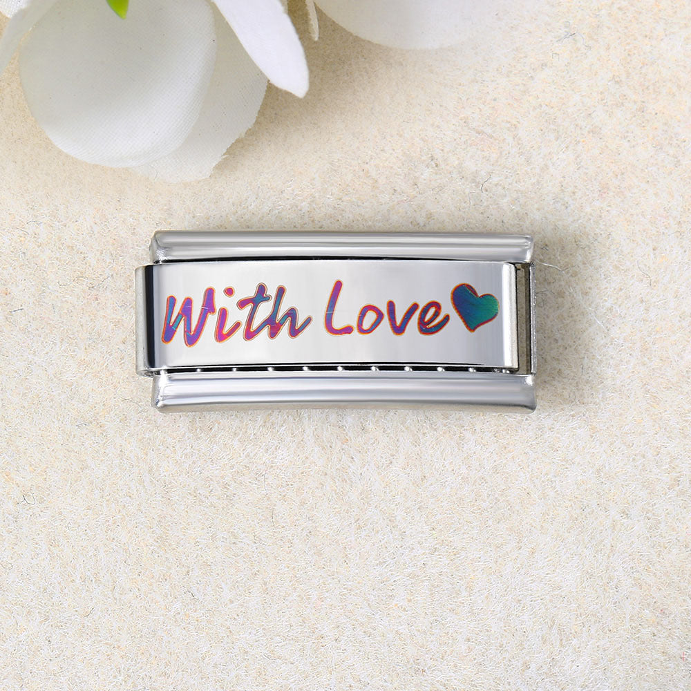 Wholesale  Italian Charm Bracelet 9mm DIY UV laser Creative Stainless Steel Composable Bracelet