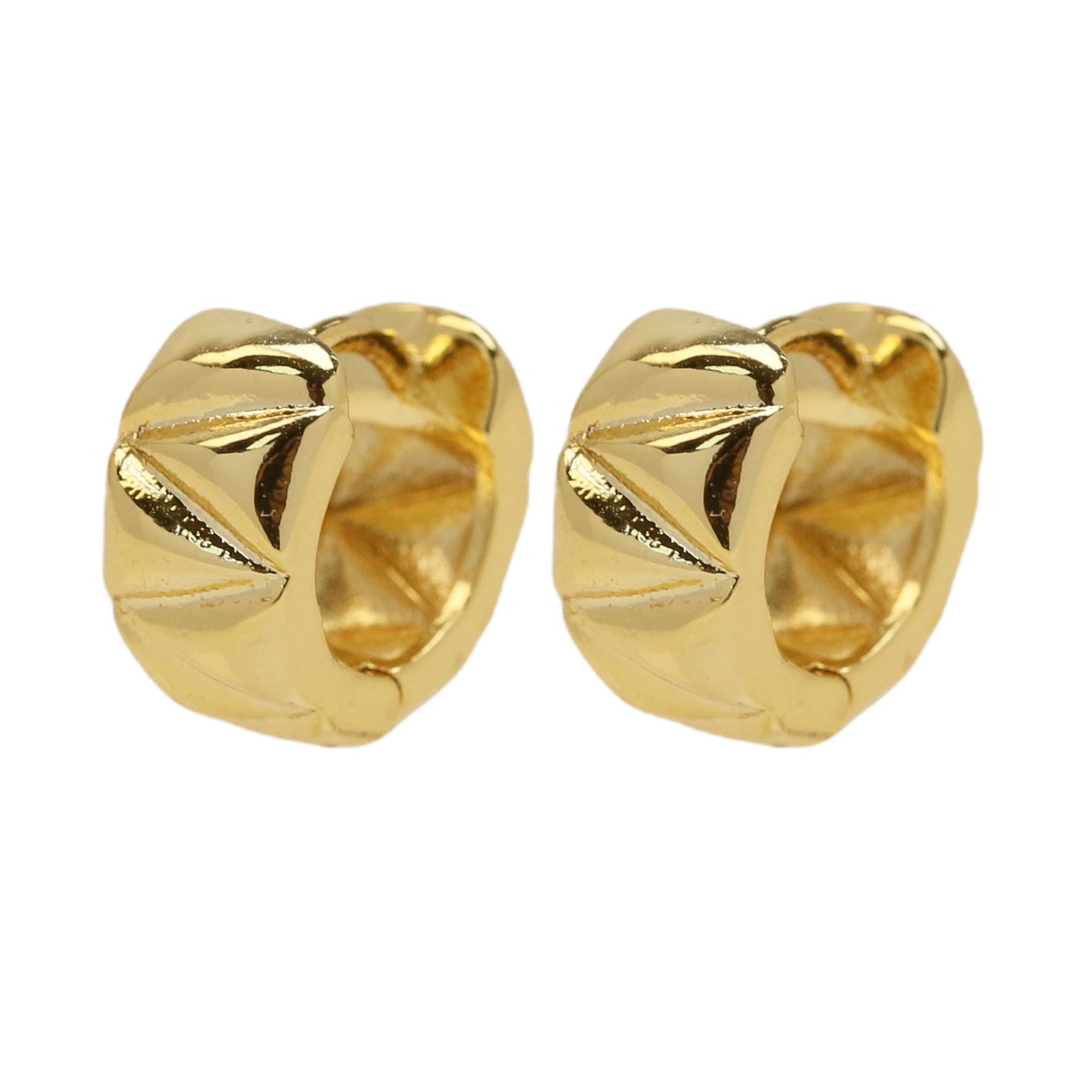 Wholesale 18k gold brass smooth triangle small earring