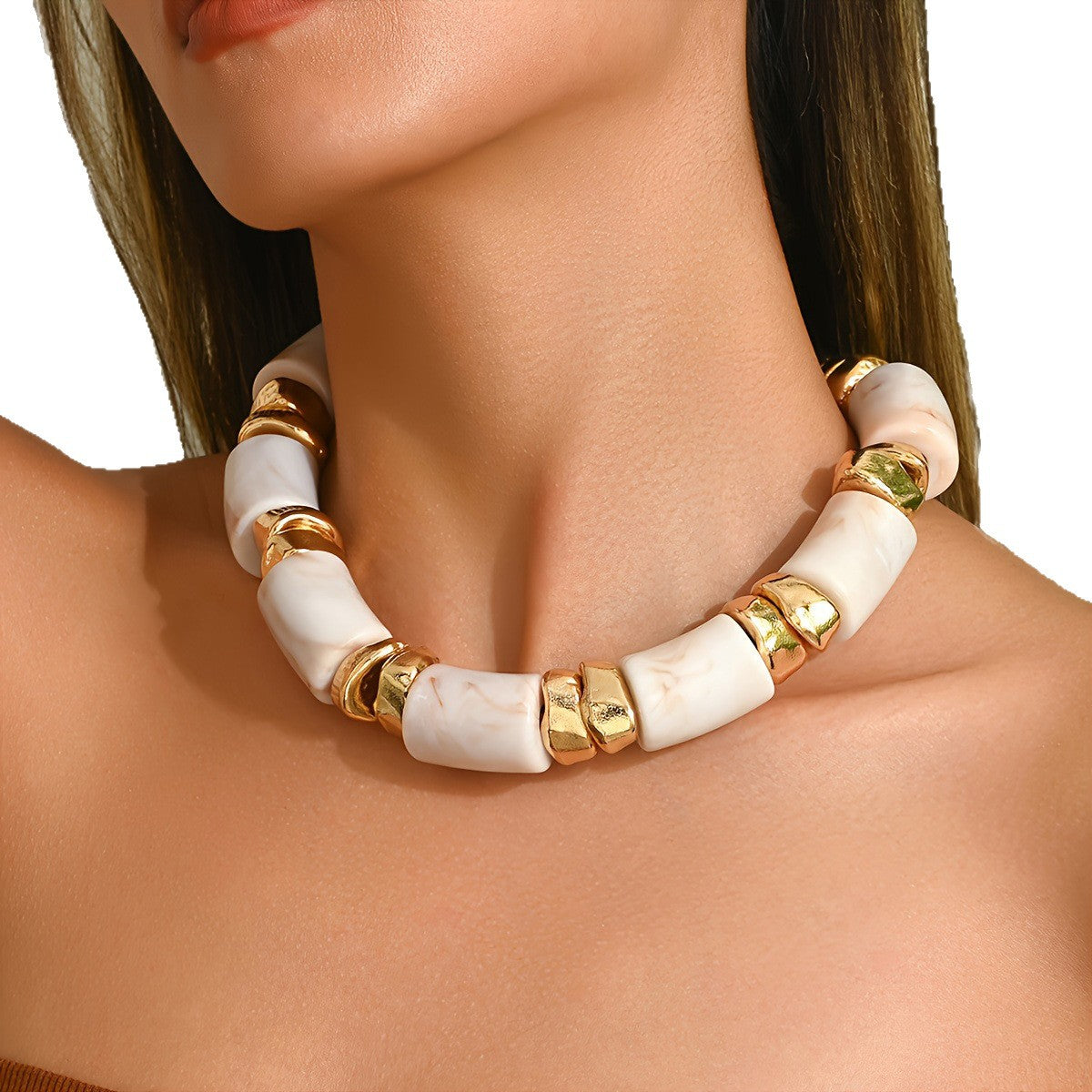 Wholesale Bohemian style irregular acrylic necklace