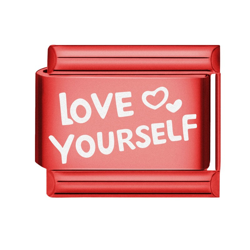 Wholesale Italian Charm Bracelet 9mm DIY Splicing Red Background Stainless Steel Composable Bracelet