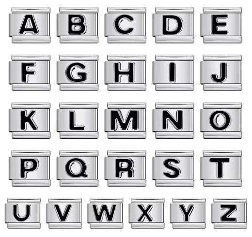 Wholesale 9mm Italian Charm Starter Bracelets DIY Letter Single Section Creative Stainless Steel Composable Bracelet