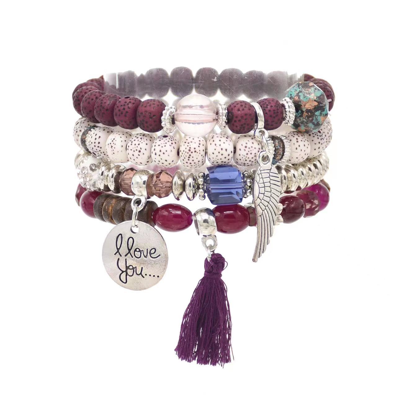 Wholesale Bohemian Crystal Multi-layer Turquoise Bracelet Beaded Multi-layer Bracelet ACC-BT-FengLi007