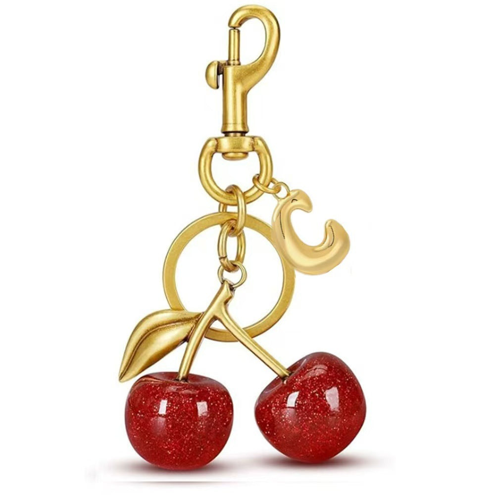 Wholesale Cherry Bag Charm Keychain Trendy Car Key Accessory Stylish Gift For Women Boutique Resale
