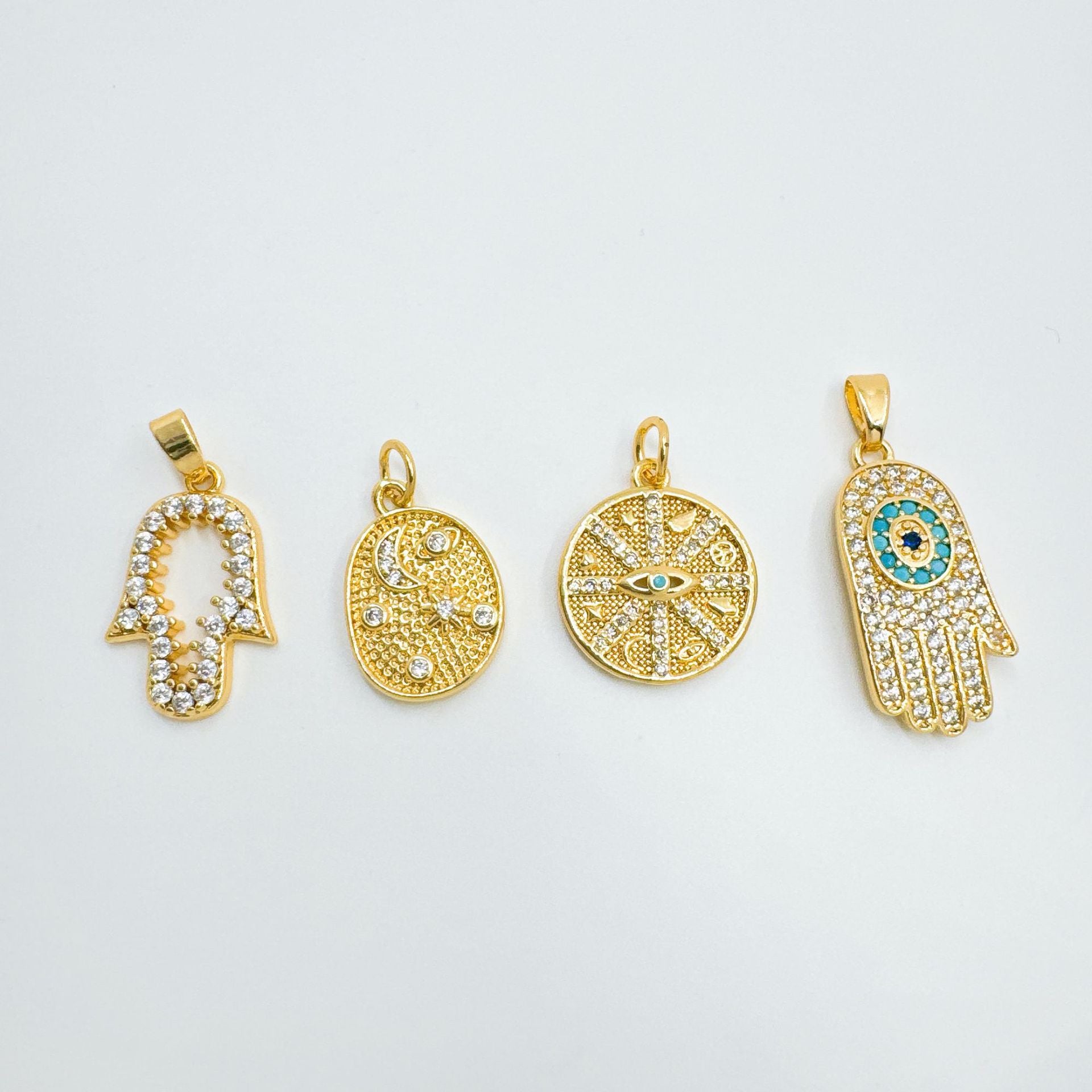 Wholesale Gold Plated Copper Evil Eye Necklace Pendant,  Sweet Cool Style Fashion Accessory for Resale