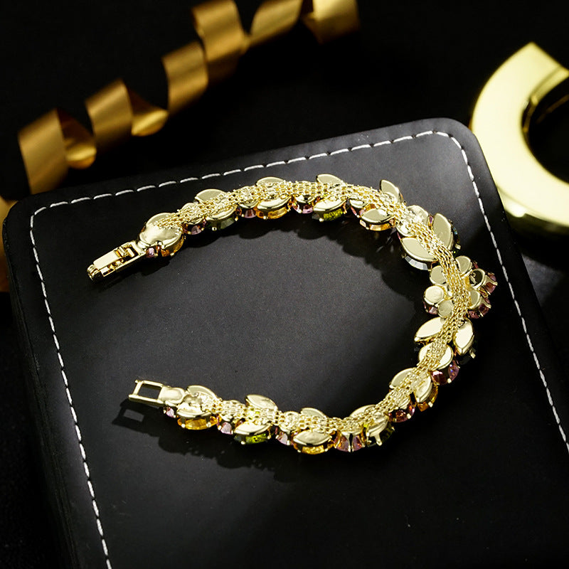 Wholesale  Color Zirconium Flower Bracelet