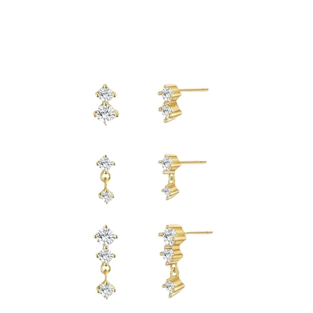 Wholesale Geometric Diamond Ear Nails Earrings