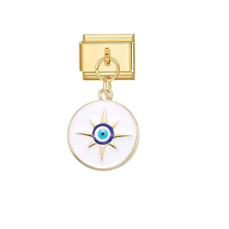 Wholesale Evil Eye Pendants – Alloy with electroplated finish;  DIY jewelry accessories suitable for everyday wear or as gifts