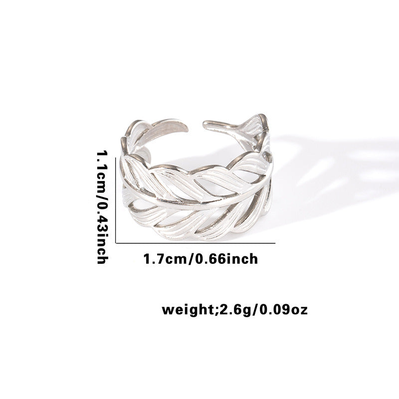 Wholesale Gold Plated Titanium Steel Heart Cut Out Ring Fashion Jewelry Accessory for Everyday Wear