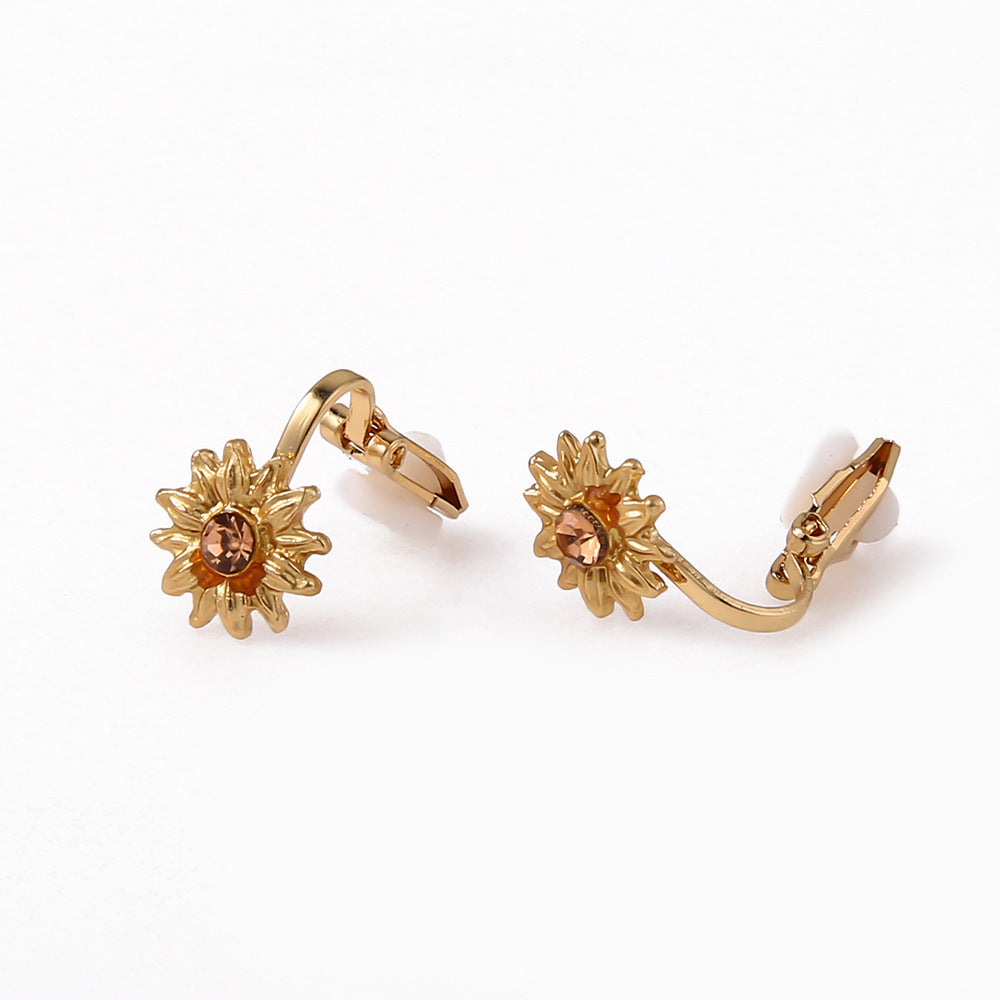 Wholesale Micro-paved zirconia daisy earrings