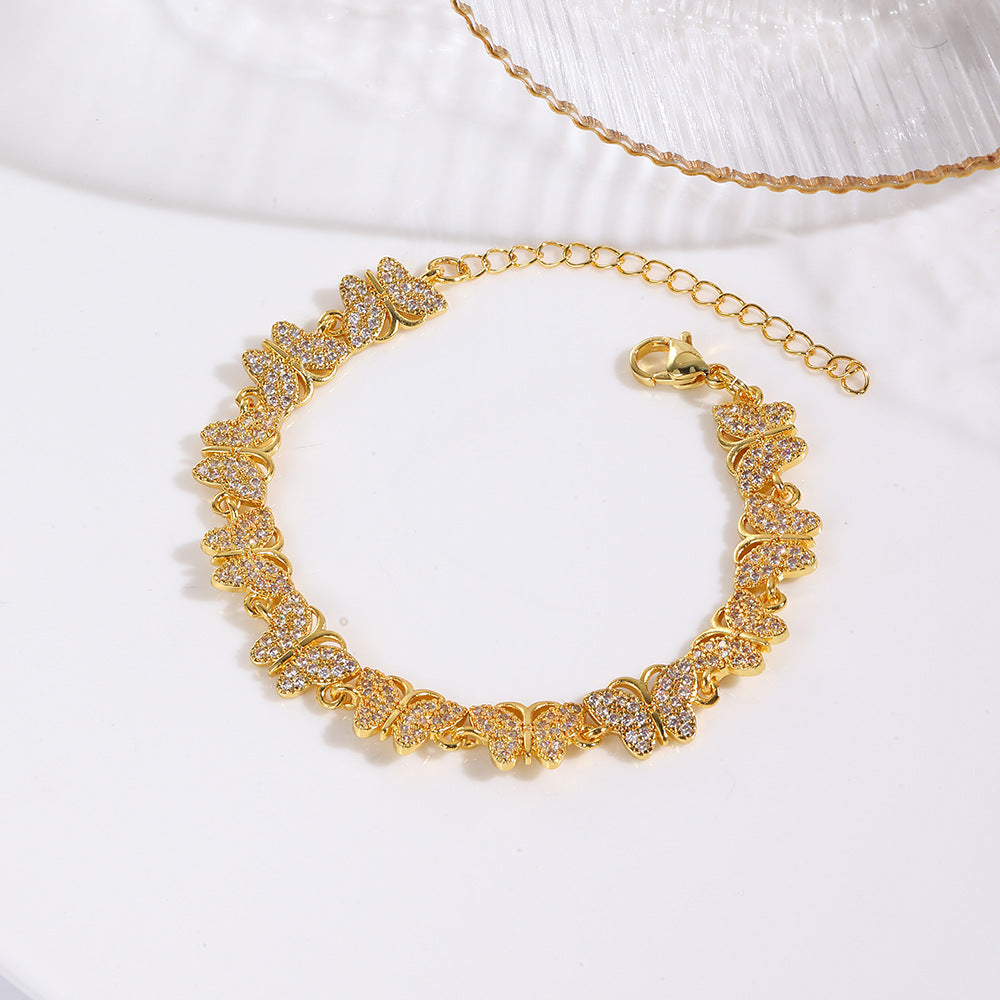 Wholesale Full Zircon Butterfly Bracelet Jewelry