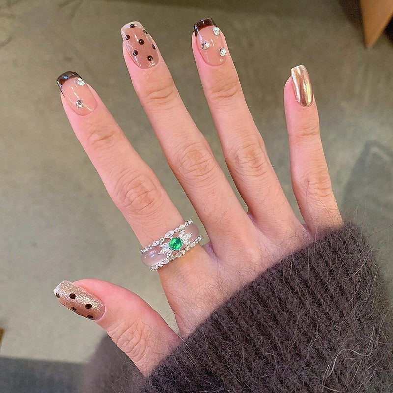 Wholesale Vintage Chic Stacked Row Ring For Women Copper Electroplated Everyday Wear Jewelry