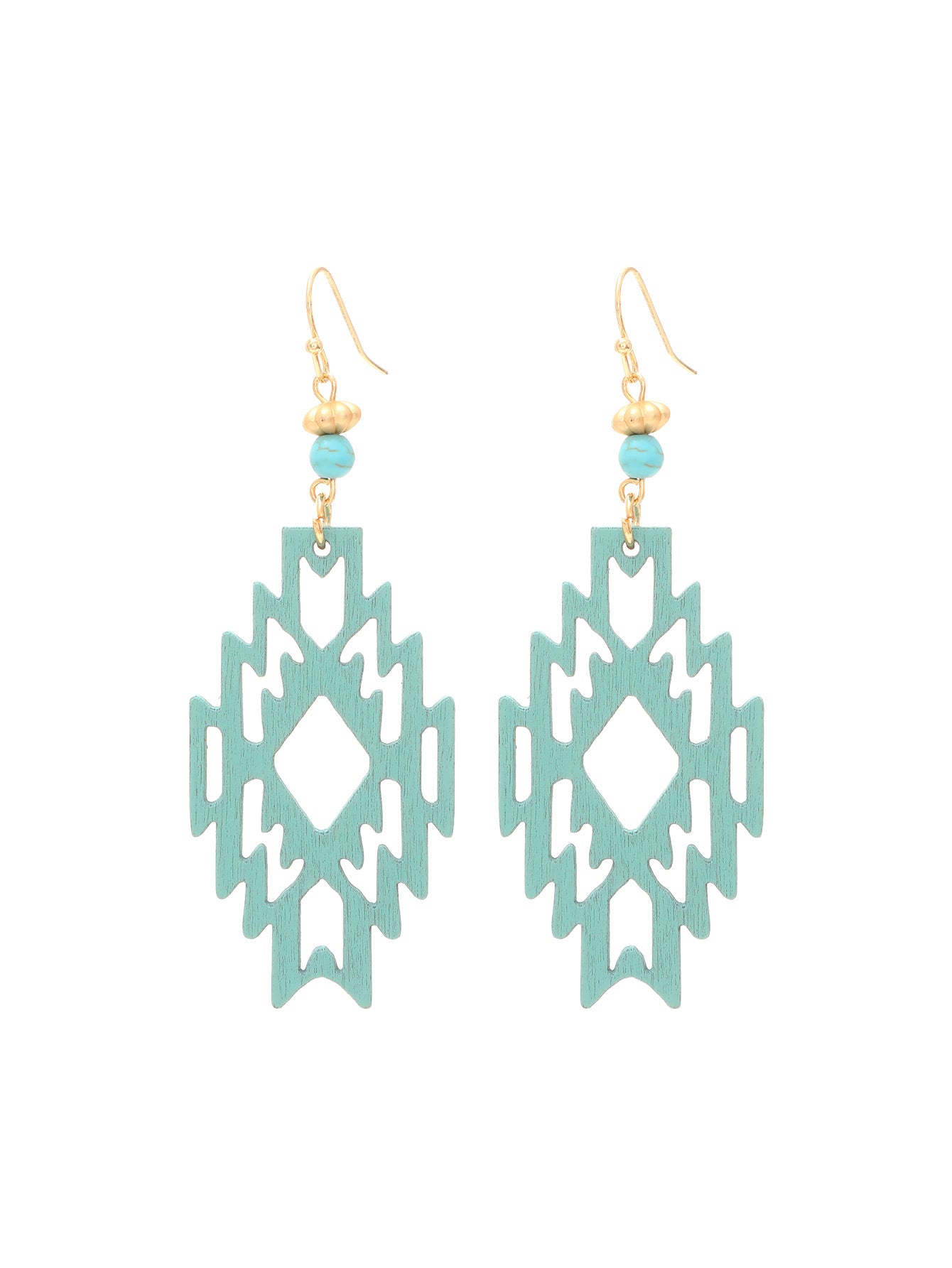 Wholesale Bohemian Hollow Wooden Earrings Diamond Pendant  Earrings