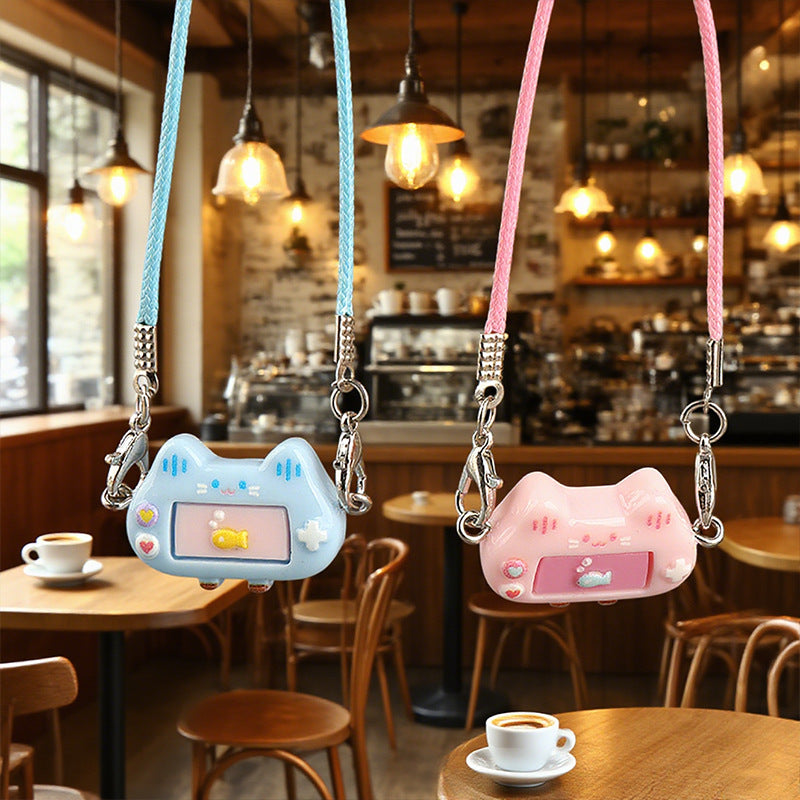 Wholesale Cute cat resin mini game console pendant Keychains