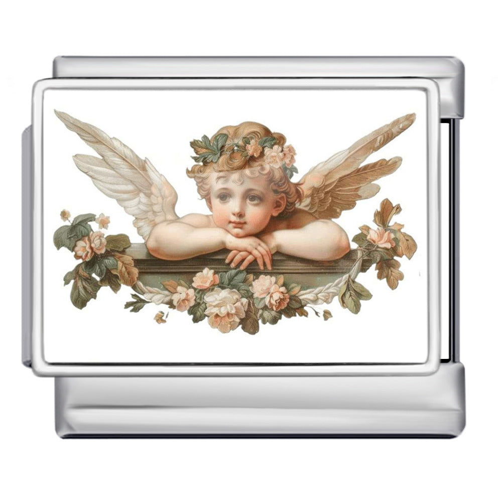 Wholesale Italian Charm Bracelet 9mm DIY Cute Cat Series  Creative Stainless Steel Composable Bracelet