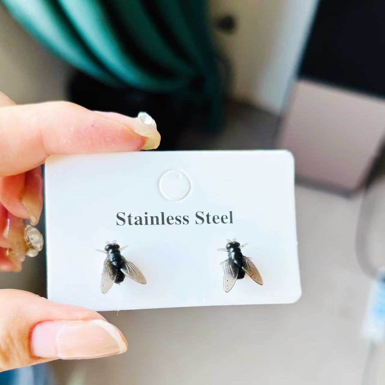 Wholesale Mini black fly earrings