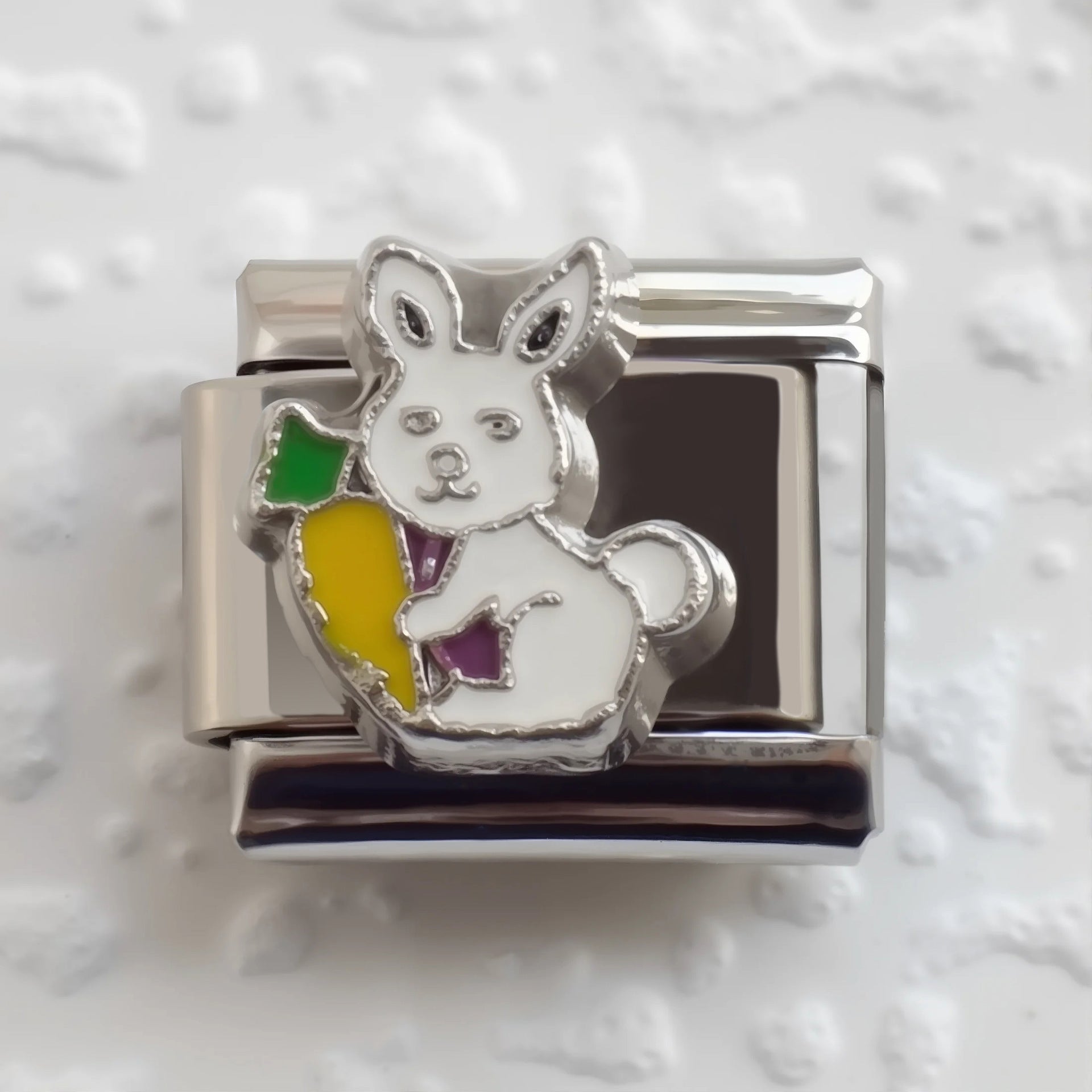 Wholesale 5pcs Italian Charm Bracelet 9mm DIY Splicing Easter Egg Rabbit Stainless Steel Composable Bracelet