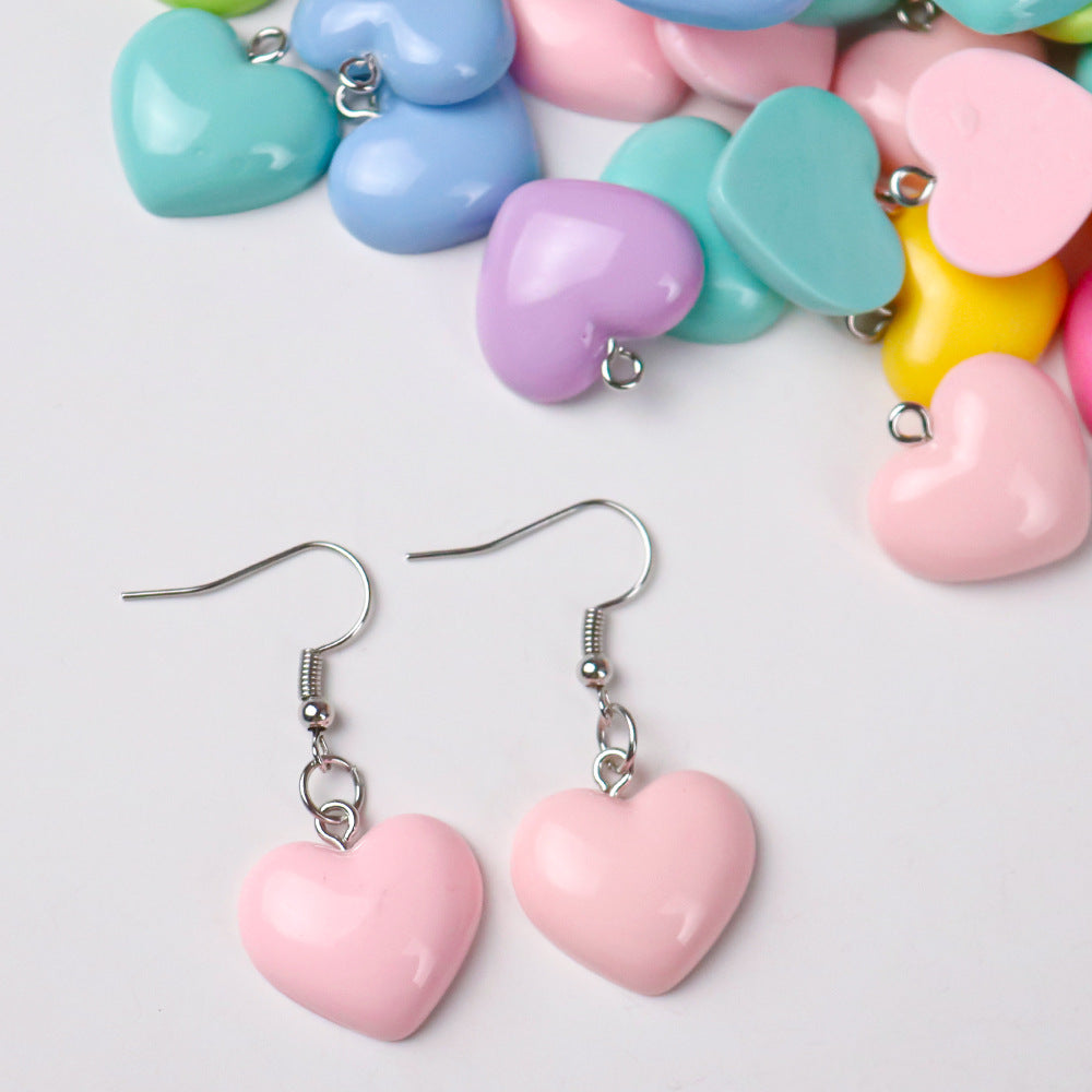 Wholesale 10pcs/ pack 22mm Love Pendant Candy Color Necklace Bracelet Earrings Jewelry Accessories DIY Keychain Mobile Phone Pendant Pendant