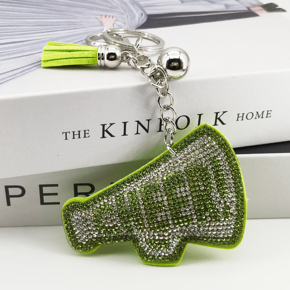 Wholesale creative velvet diamond English letter keychain