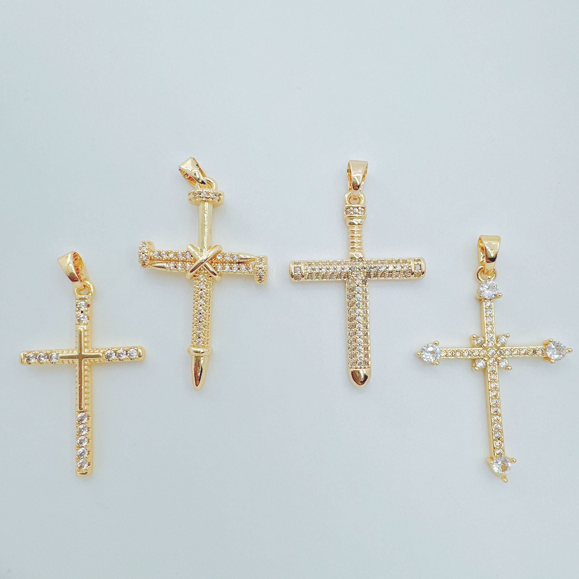Wholesale Copper Gold Plated Cross Pendant Necklace