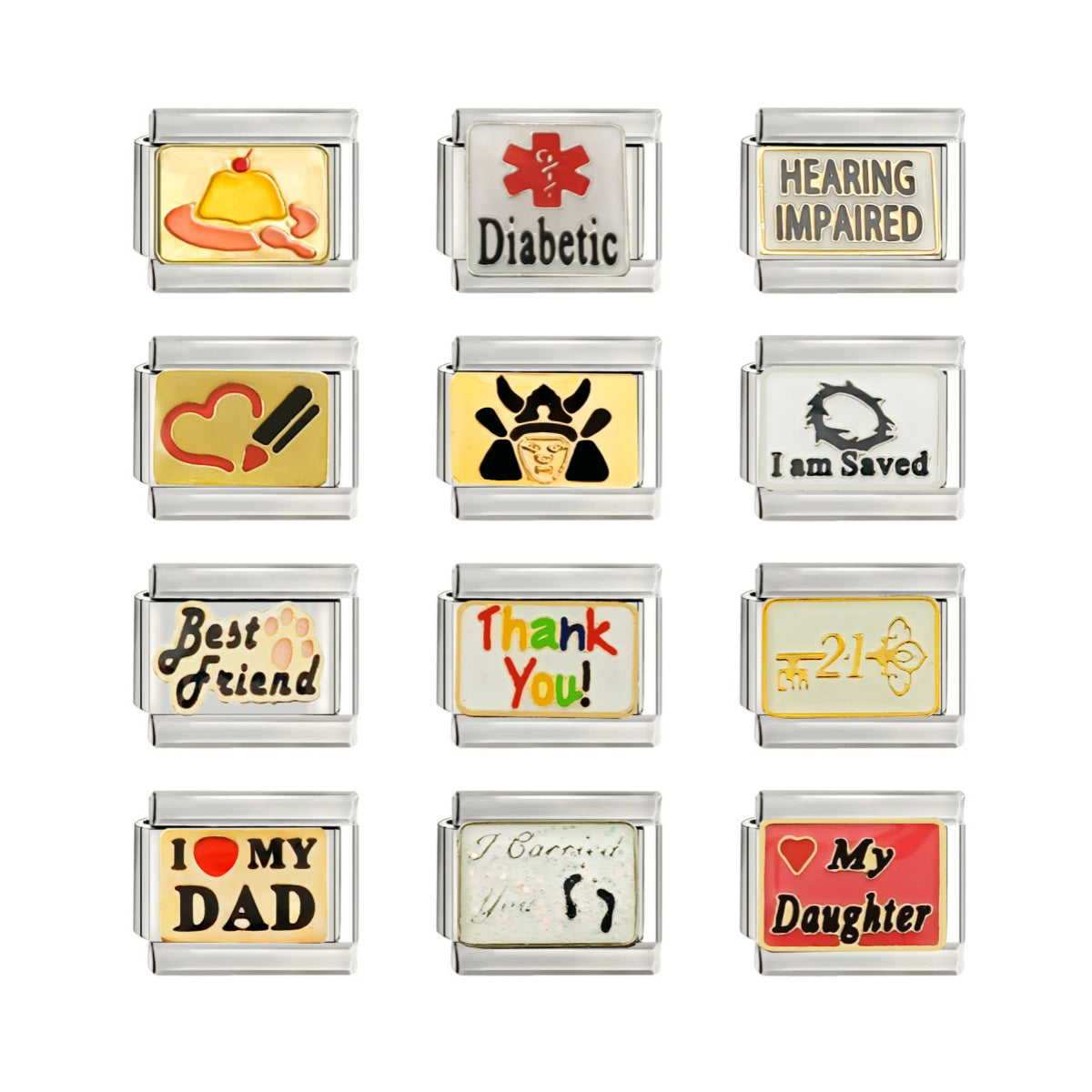 Wholesale Italian Charm Bracelet 9mm DIY Splicing Cute Creative Stainless Steel Composable Bracelet