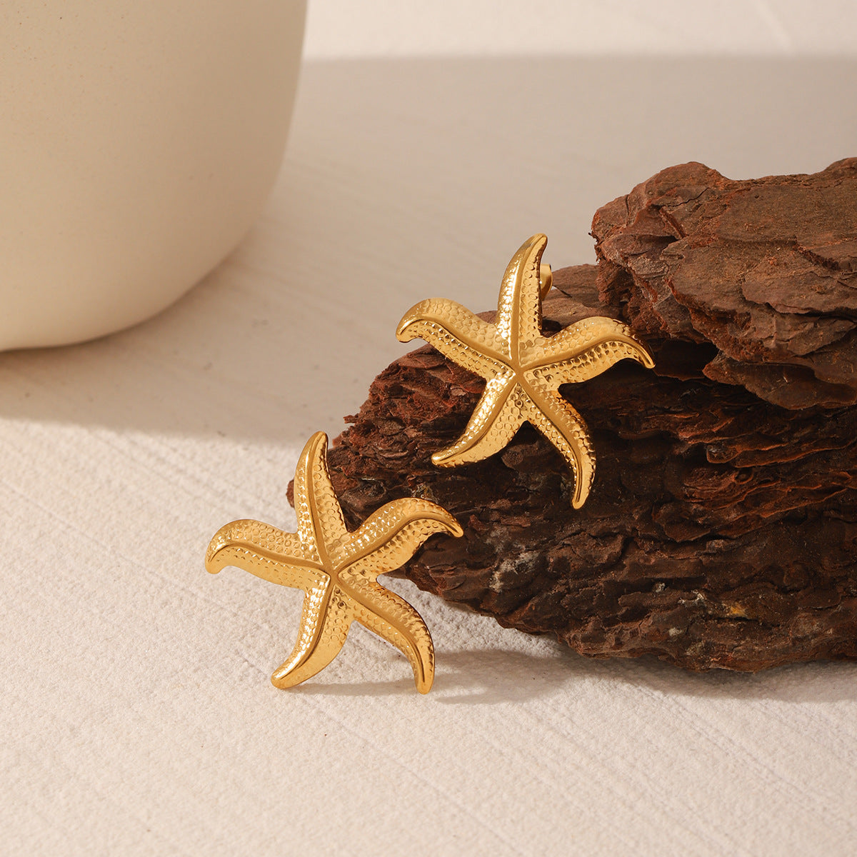 Wholesale ocean series stainless steel earrings exaggerated sea mans star earrings