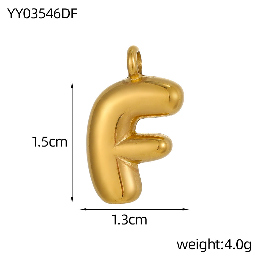 Wholesale Stainless steel bubble letter pendant necklace accessories