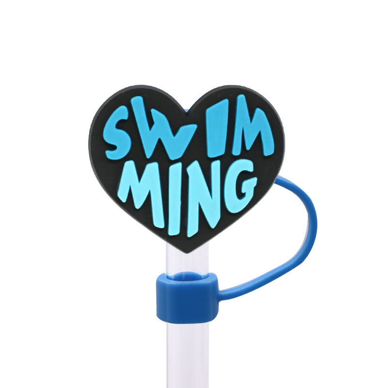 Wholesale Random 100pcs Swimming Necklace Straw Cover 10MM Straw Tube Cap