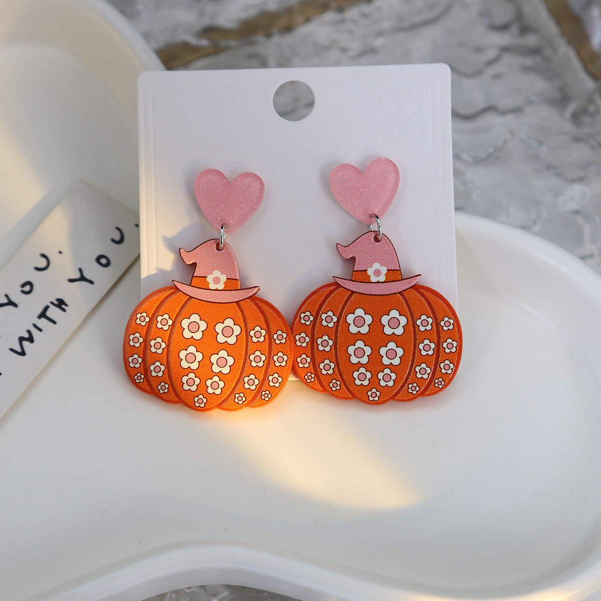 Wholesale Cartoon Pumpkin Halloween Acrylic Earrings ACC-ES-MDD031