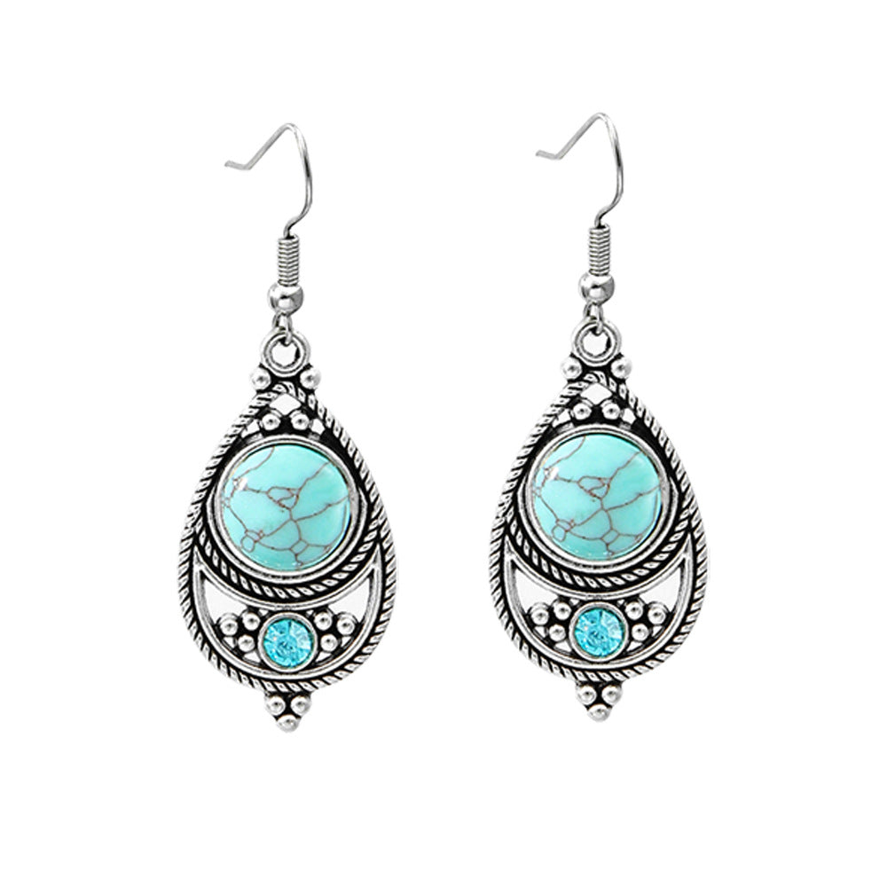 Wholesale Ethnic Style Geometric Acrylic Turquoise Earrings for Women Fashion Jewelry