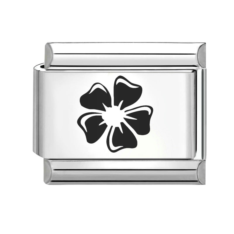 Wholesale  Italian Charm Bracelet 9mm DIY Splicing Removable Black and White Series Stainless Steel Composable Bracelet