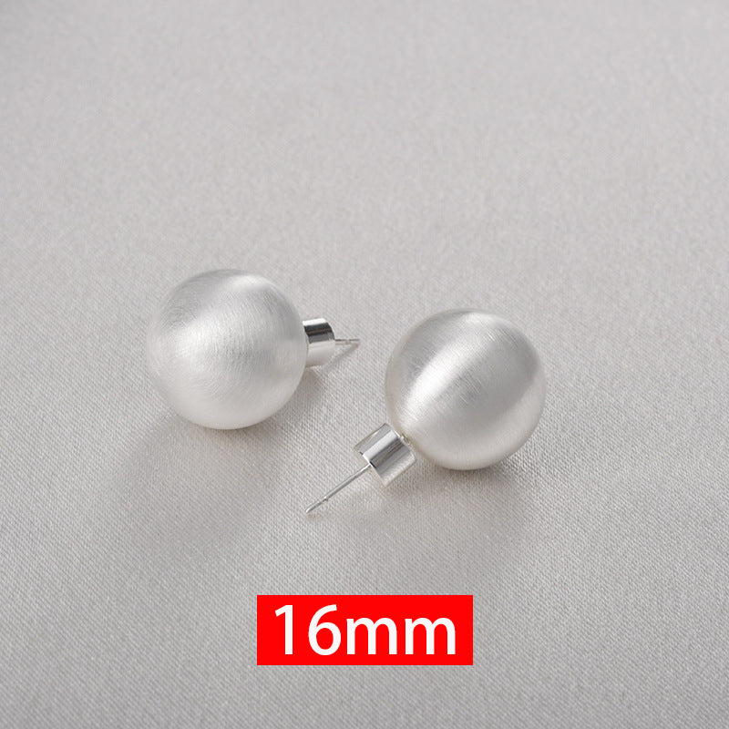 Wholesale Fashion Small Style Wire-drawing Hollow Ball Earrings
