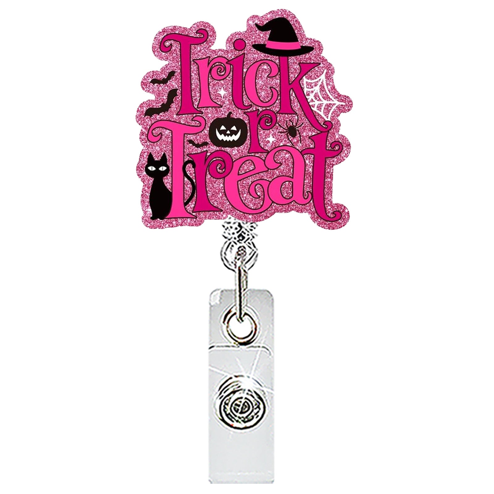 Wholesale  Ghost Pumpkin Acrylic Badge Reel Retractable ID Holder Fashion Accessory Gift