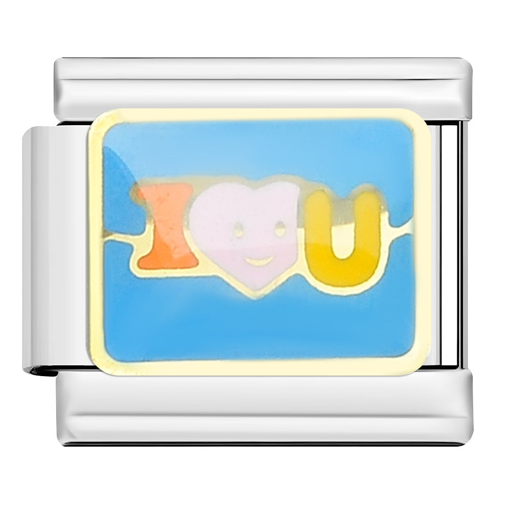 Wholesale 9mm Italian Charm Starter Bracelets DIY square Single Section Creative Stainless Steel Composable Bracelet