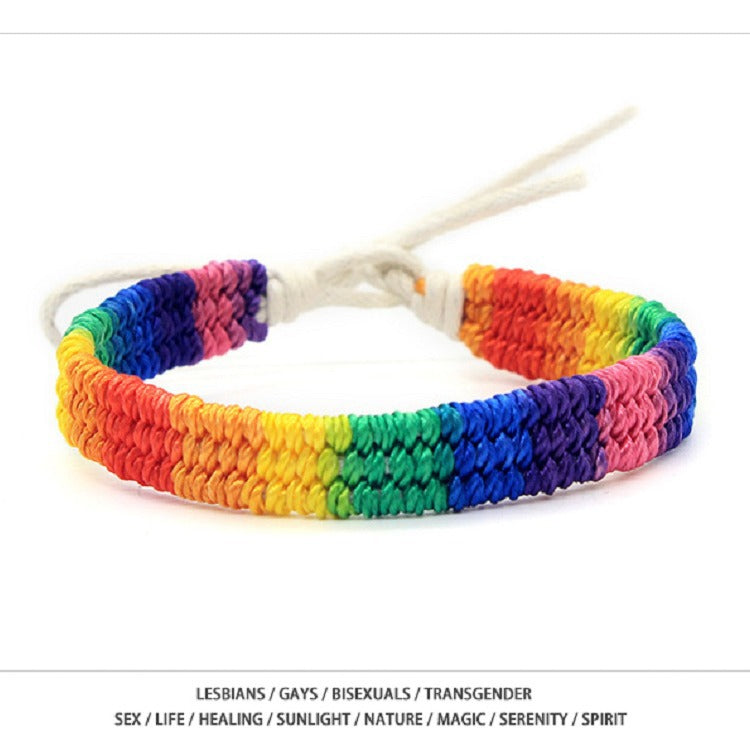 Wholesale LGBT Same-sex Colored Rope Bracelets Six-color Rainbow Hand-woven Miyuki Bracelets ACC-BT-Guangg001