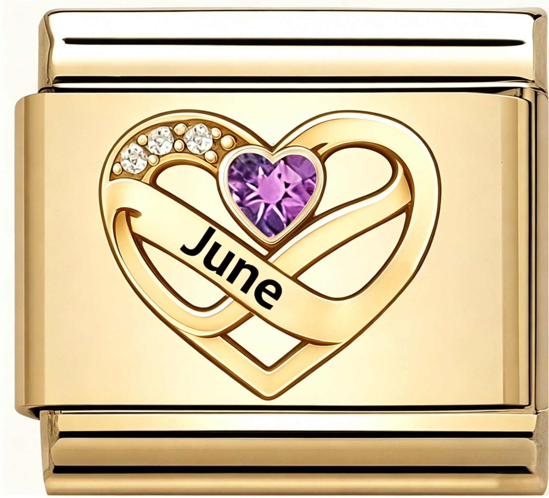 Wholesale DIY Italian Charms Bracelet Stainless Steel Month Love Heart Pattern Boutique Resale