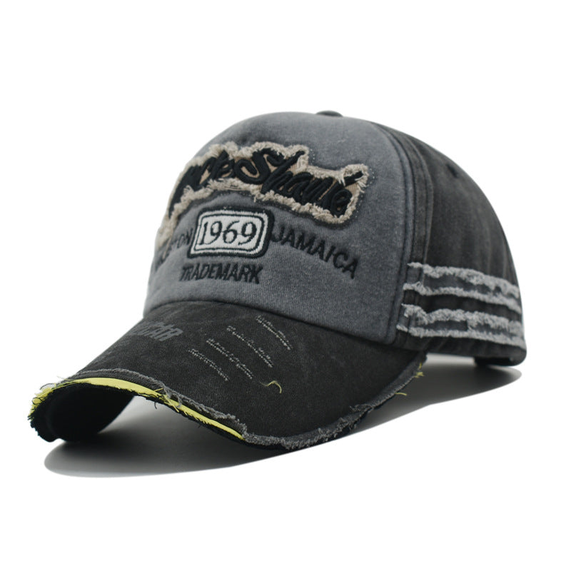 Wholesale Retro Hole Hat Washed Baseball Cap Letter Embroidery Hole Cap ACC-HT-Xiny003