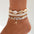 Wholesale Bohemian beach holiday style rice beads shell starfish multi-layer anklet