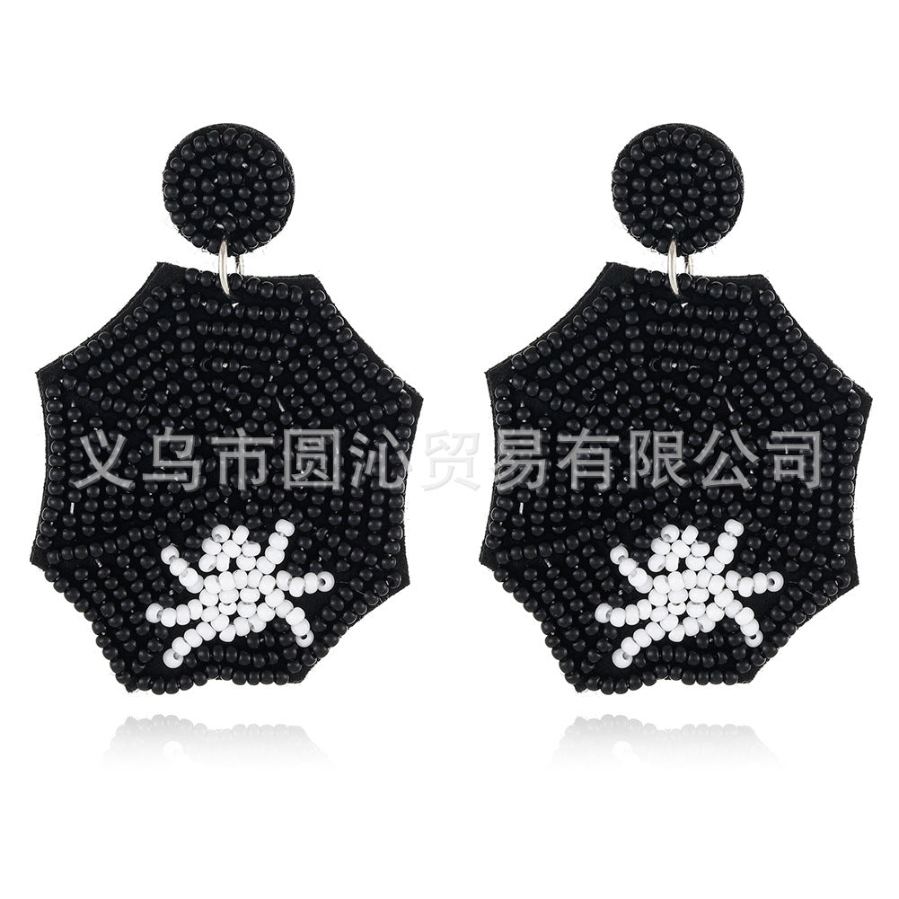 Wholesale Halloween Fabric Bead Earrings Ghost Pumpkin Spider Handmade Earrings ACC-ES-YuanQin002
