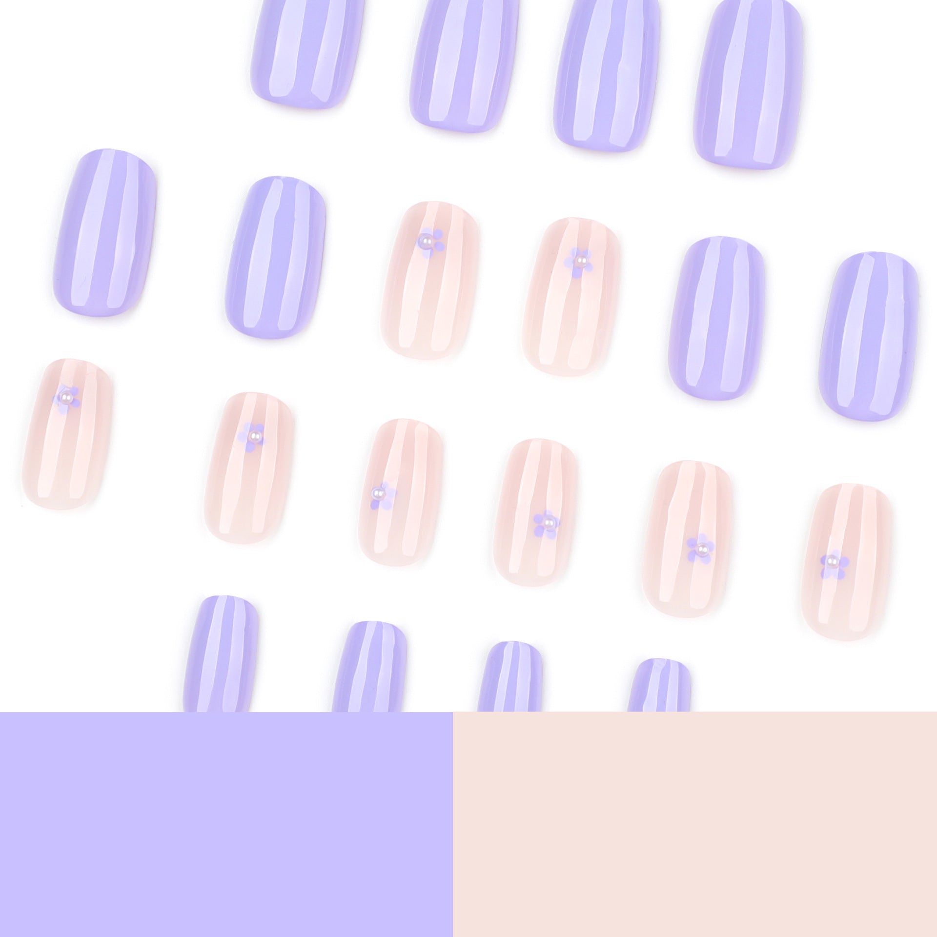 Wholesale 24 Pieces/box Pure Purple Nails Kits Nail Stickers