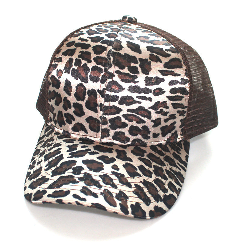 Wholesale Snake-print Leopard-print Back Opening Pony Tail Cap Baseball Cap