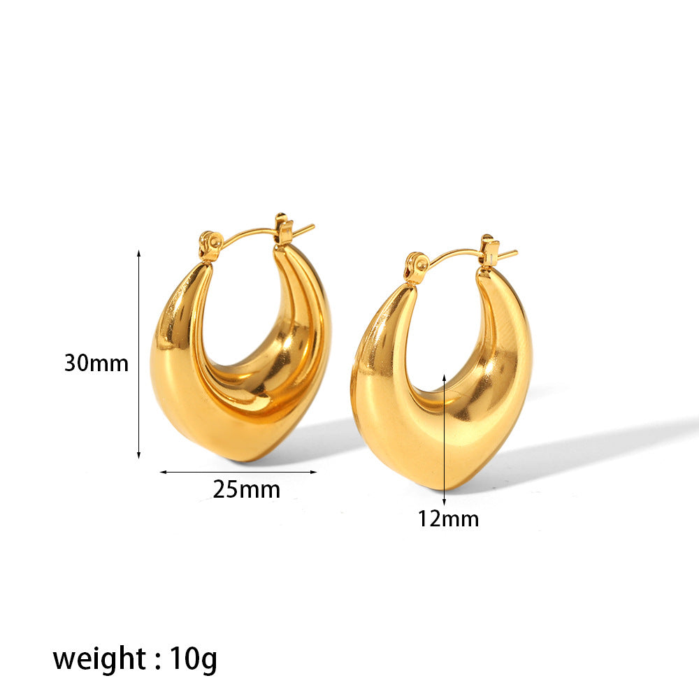 Wholesale 18K gold stainless steel titanium steel openwork earrings