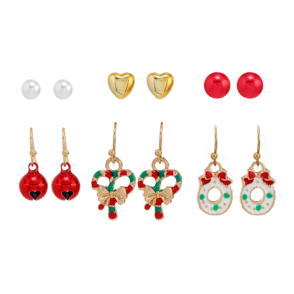 Wholesale Christmas Santa Claus Snowman Bell Pendant Earrings ACC-ES-DingZhou004